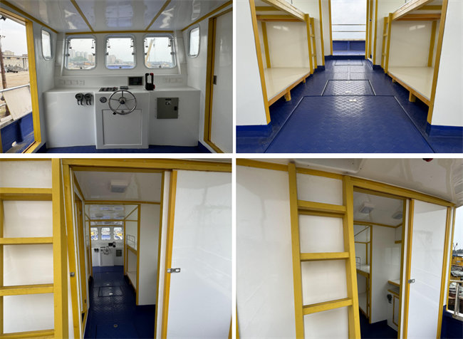 沒有用任何木材的玻璃鋼漁船，全部用玻璃纖維代木替代